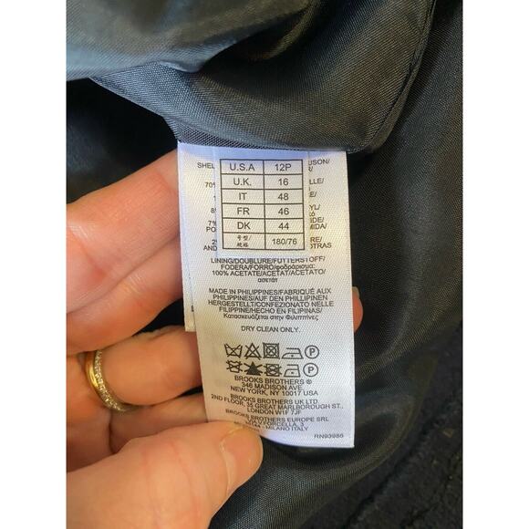 Brooks Brothers Dress Women 12P NEW Blue Tweed Career Midi Holiday Party Gift - Picture 6 of 12